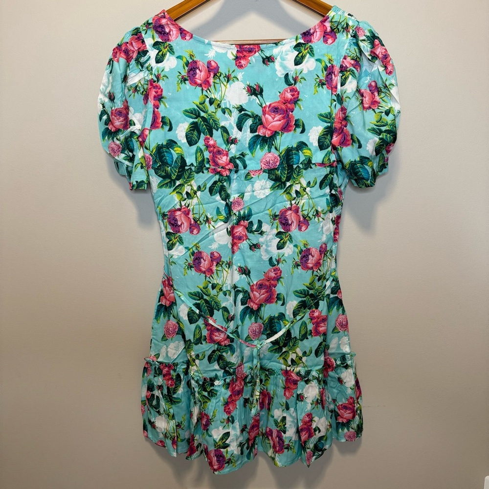 NWT Betsey Johnson Pinky Bright Floral-Print Mini Dress, Size L - Picture 4 of 11